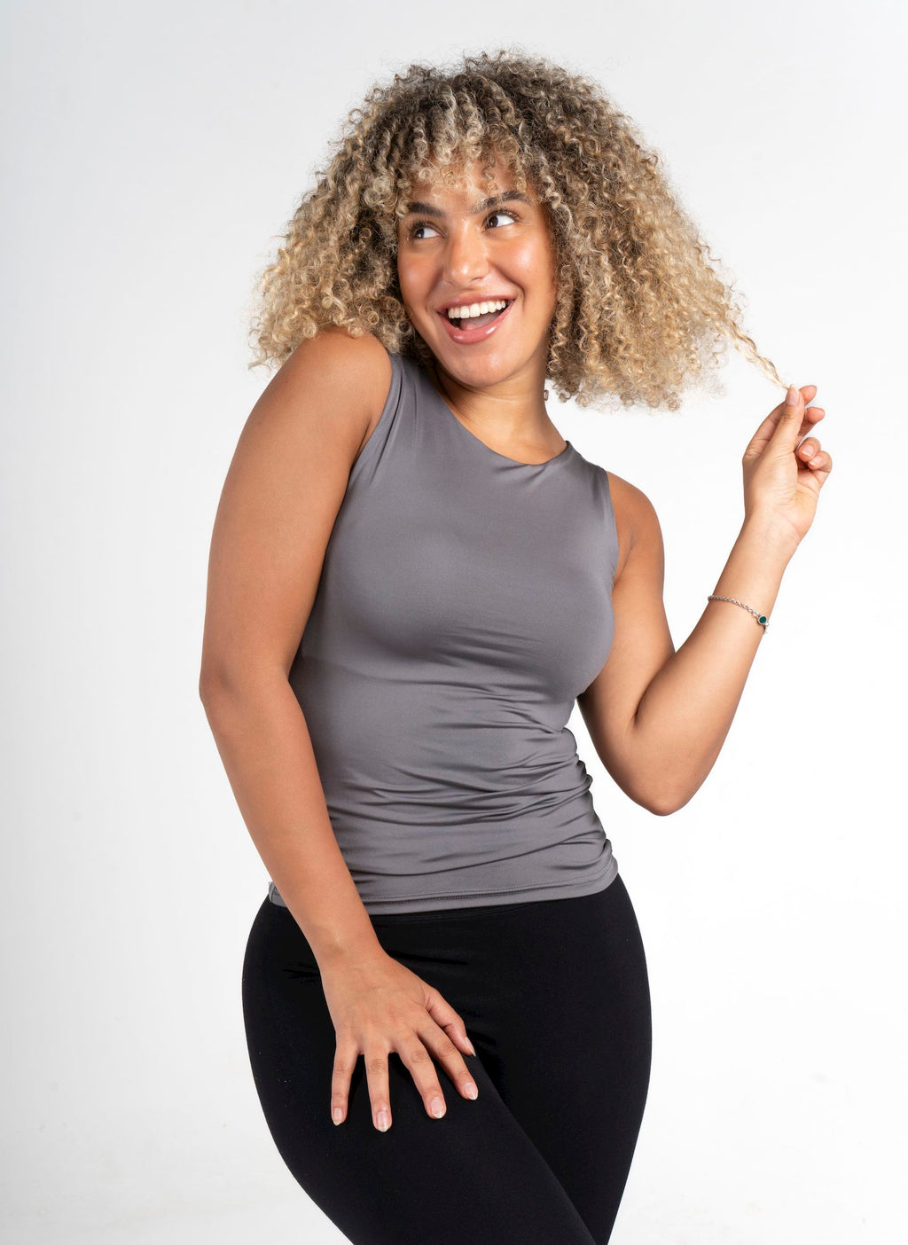 Basic Sleeveless Top - Charcoal Grey