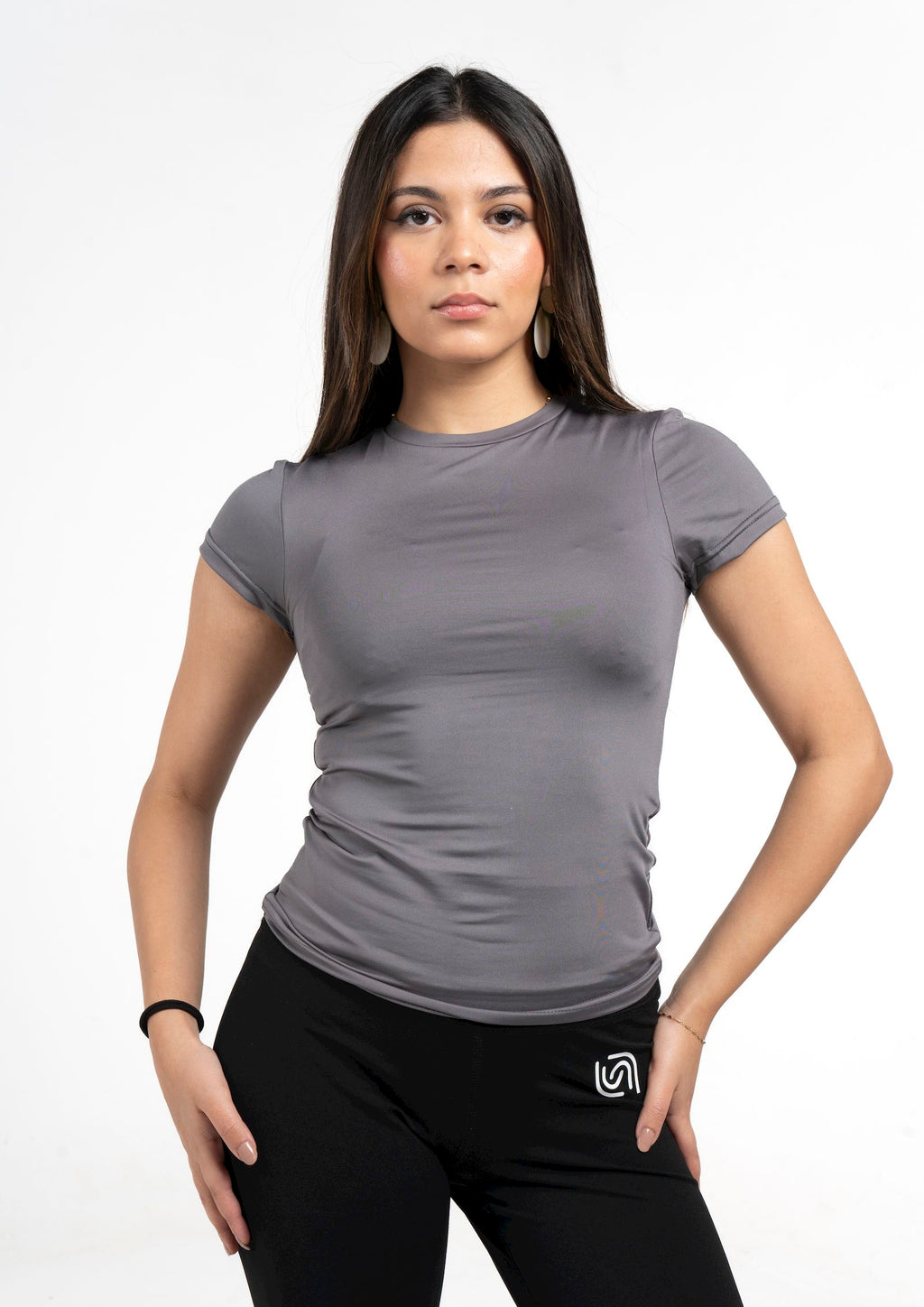 Basic short sleeve top - Charcoal Grey
