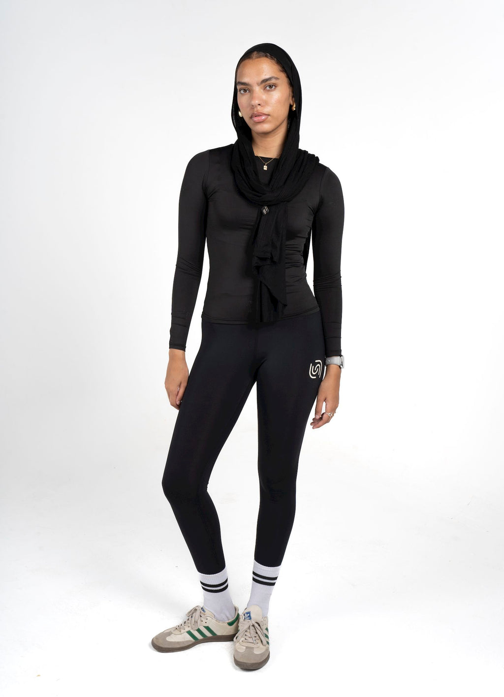 Boat Neck Long Sleeve Top - Black