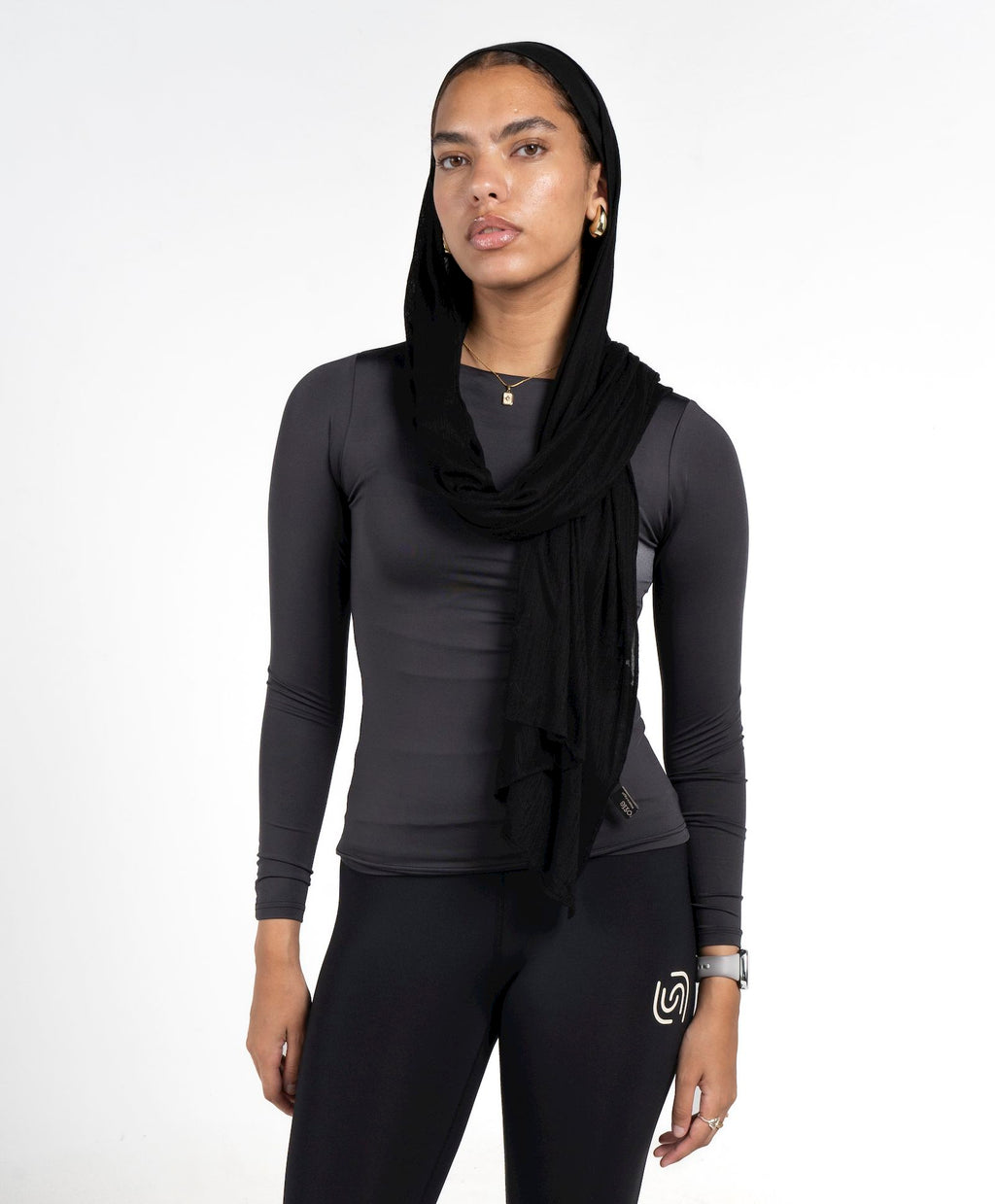 Boat Neck Long Sleeve Top - Dark Grey