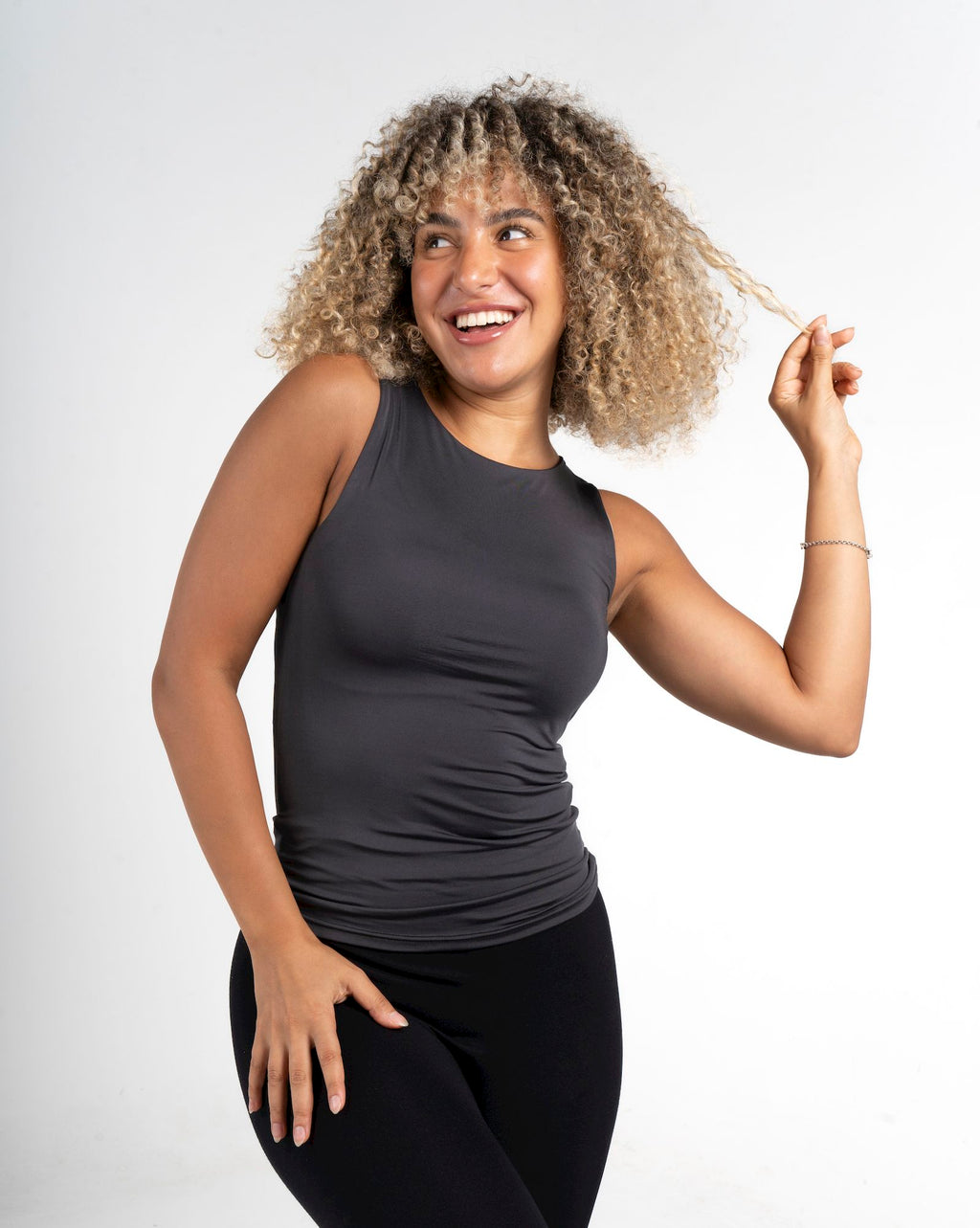Basic Sleeveless Top - Dark Grey