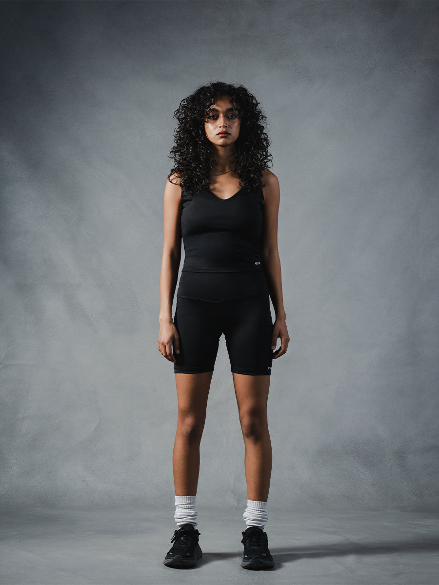 Compression Seamless Biker Shorts - Black