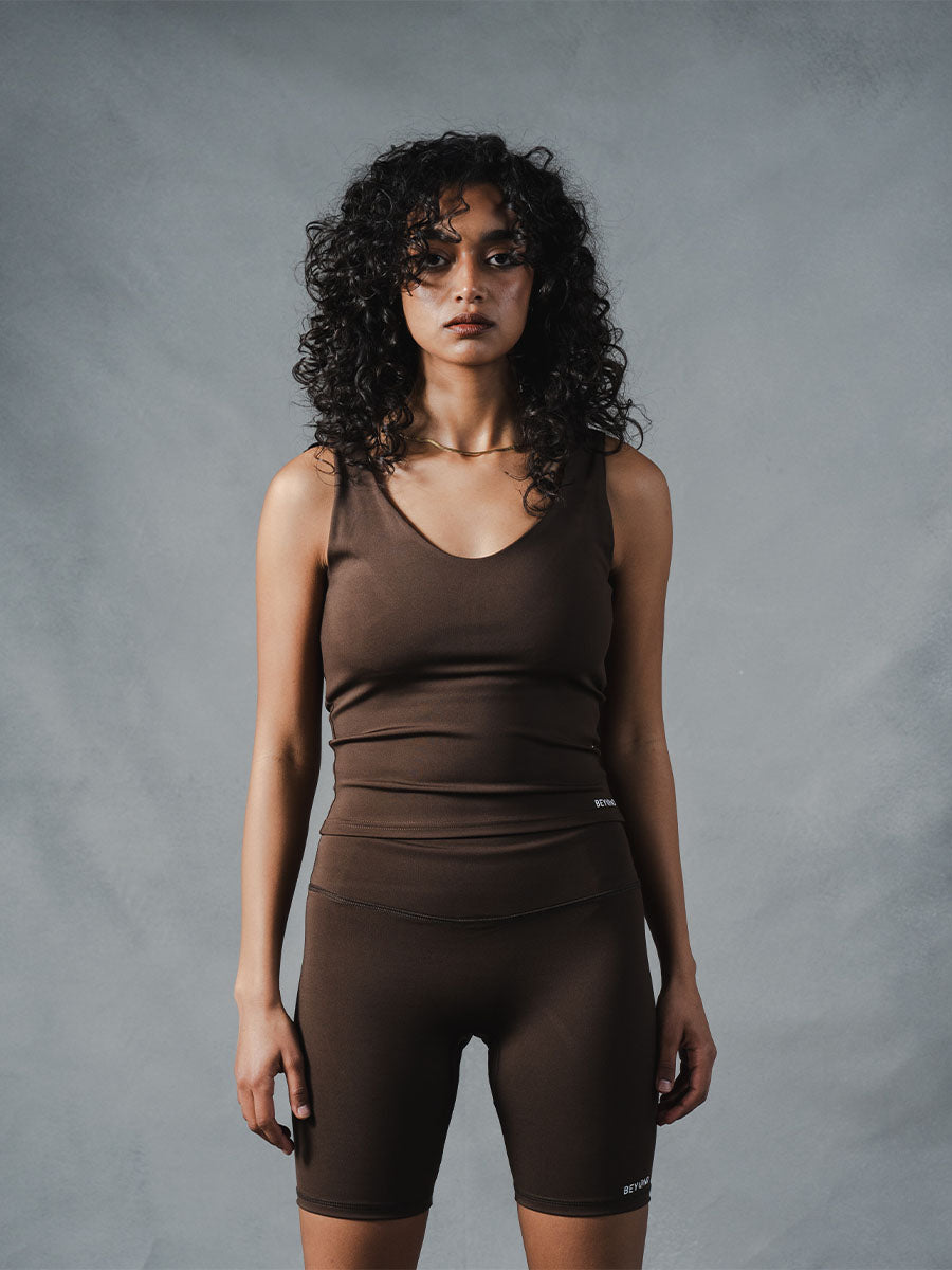 Compression Seamless biker Shorts - Brown