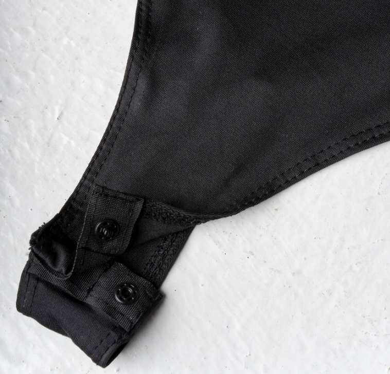 Boat Neck Sleeveless Bodysuit - Black