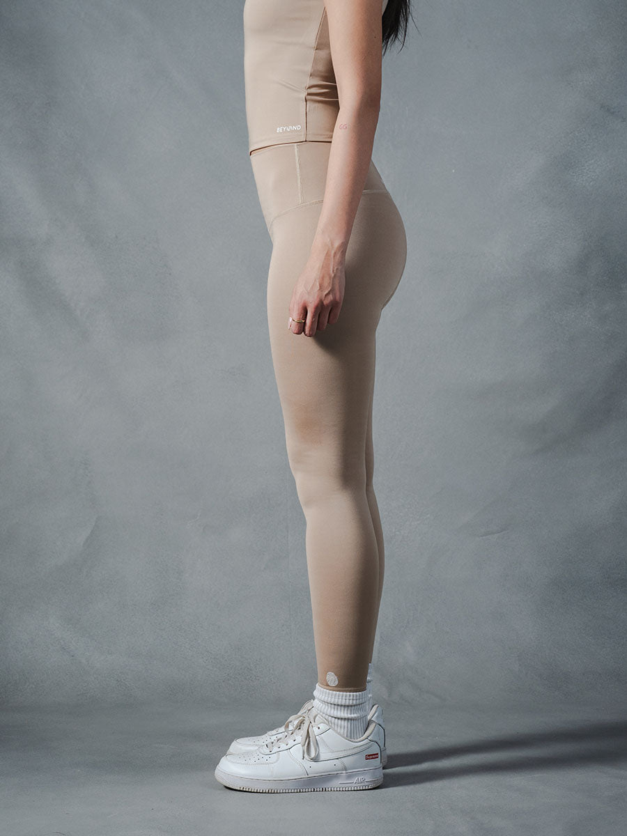 Compression Seamless Leggings - Beige