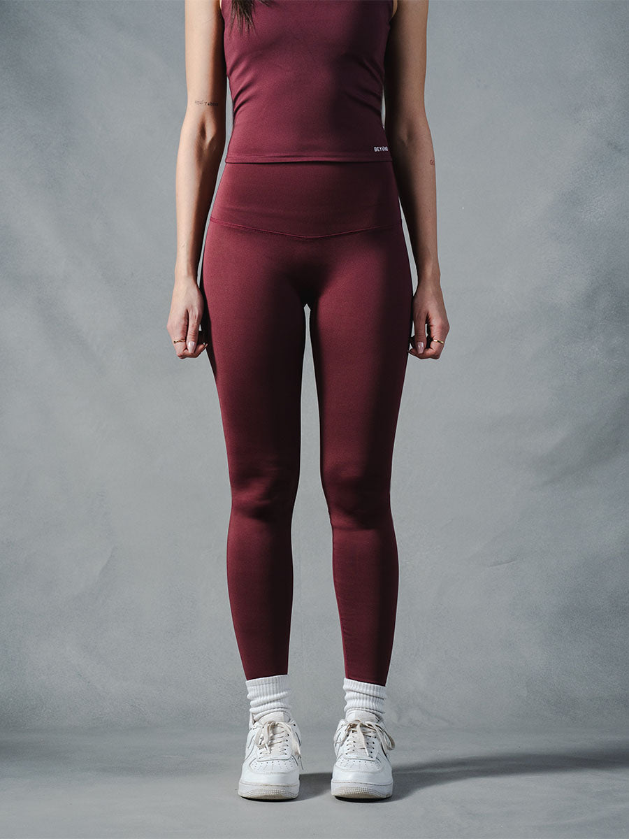 Compression Seamless Leggings - Burgundy