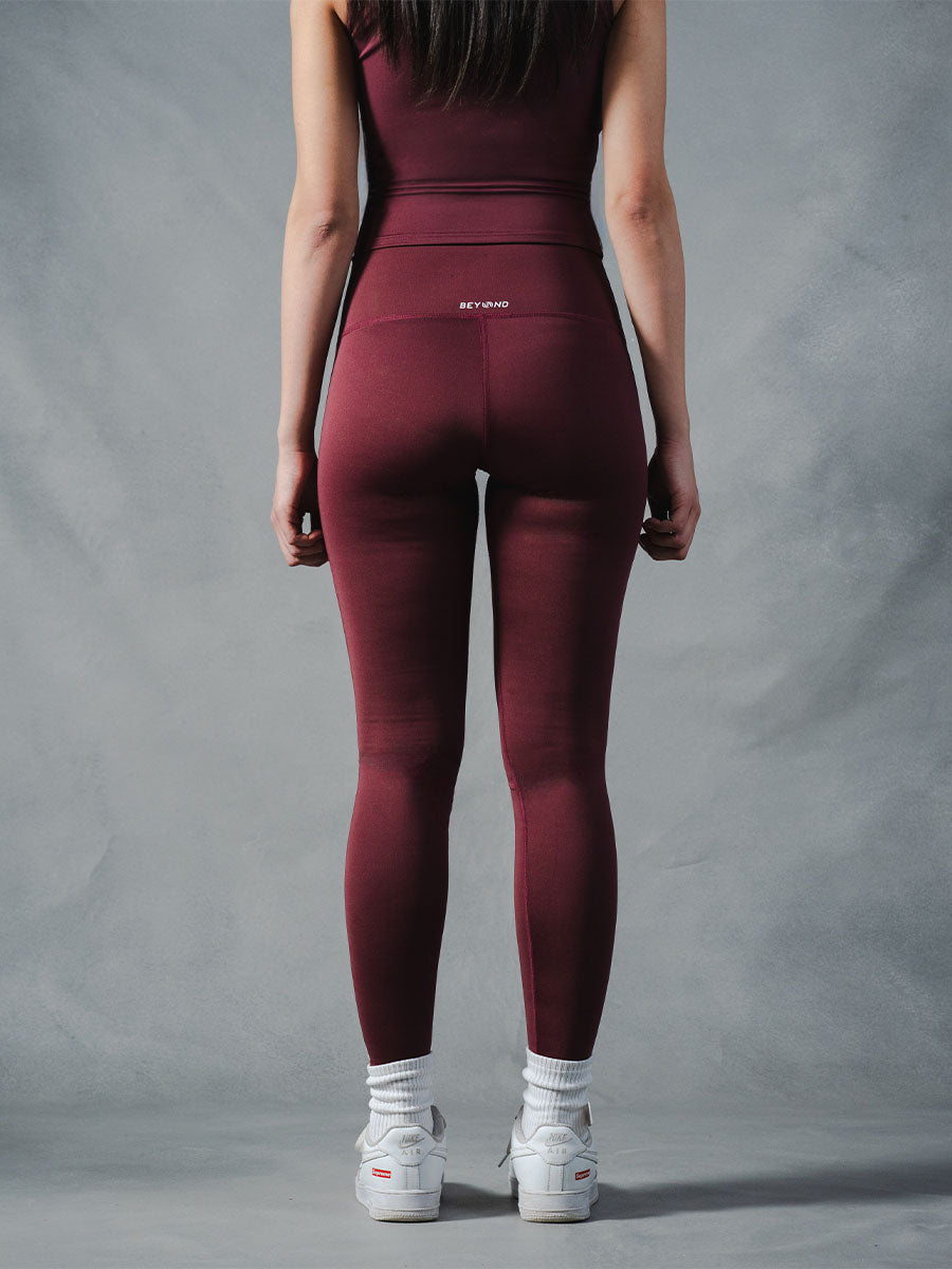 Compression Seamless Leggings - Burgundy
