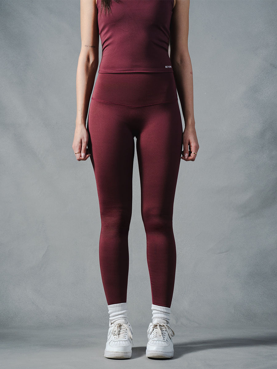 Compression Seamless Leggings - Burgundy