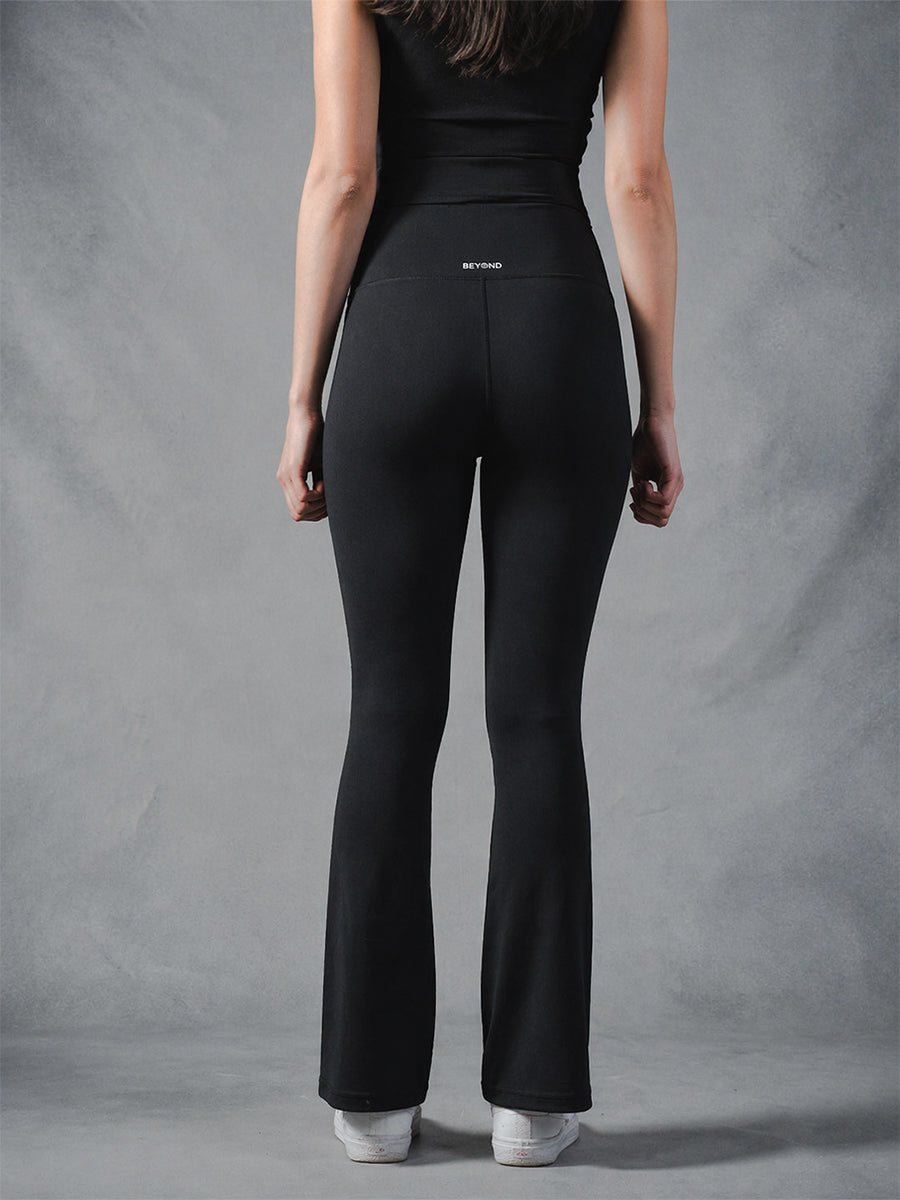 Compression Seamless Flare Pants - Black