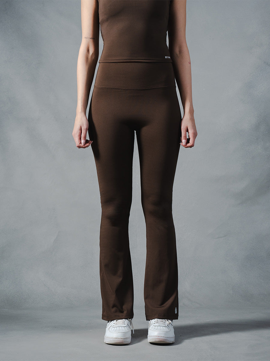 Compression Seamless Flare Pants - Brown