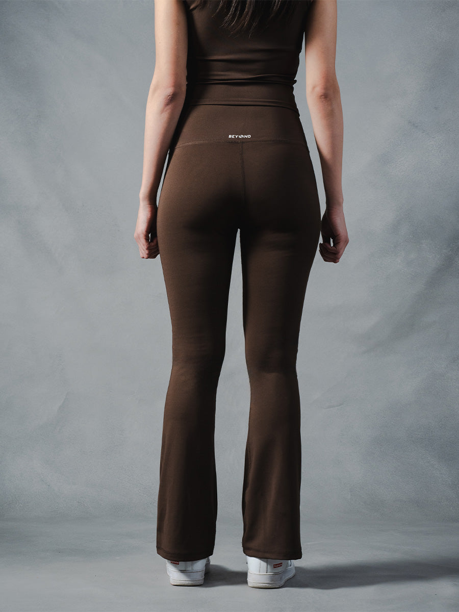 Compression Seamless Flare Pants - Brown