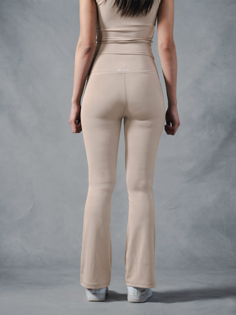 Compression Seamless Flare Pants - Beige
