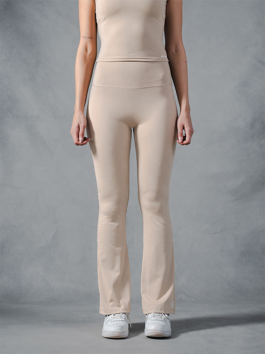 Compression Seamless Flare Pants - Beige