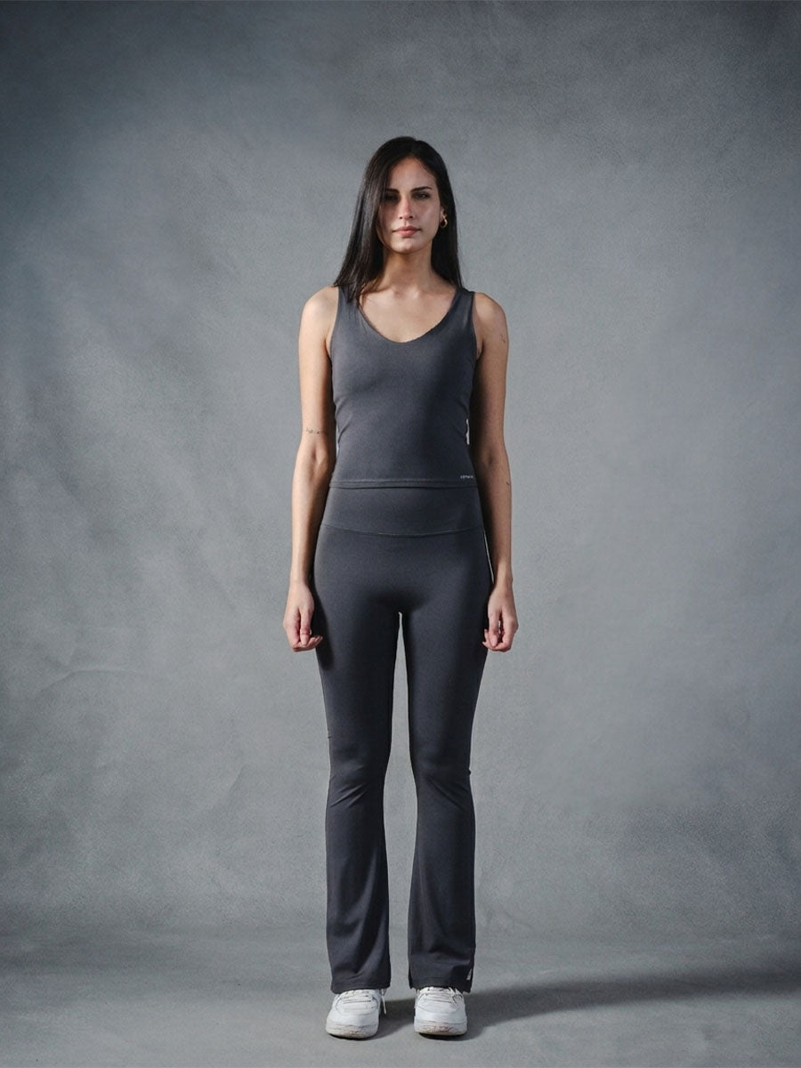 Compression Seamless Flare Pants - Grey