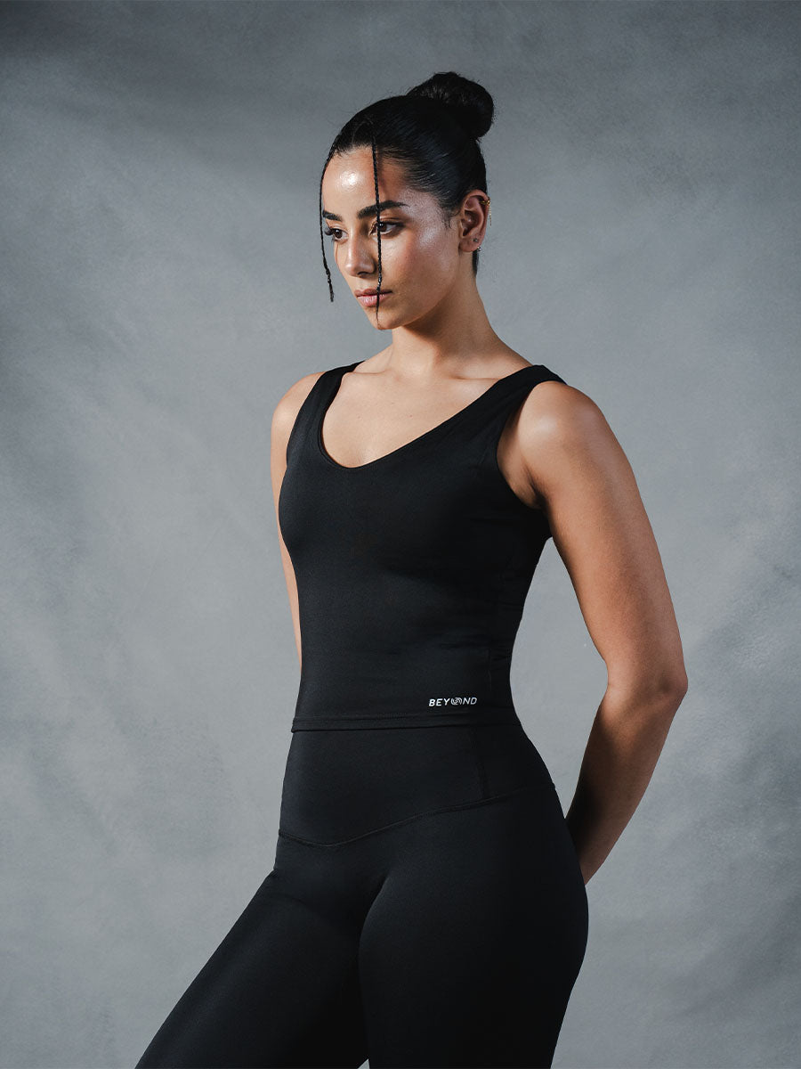 Compression Sleeveless Top - Black