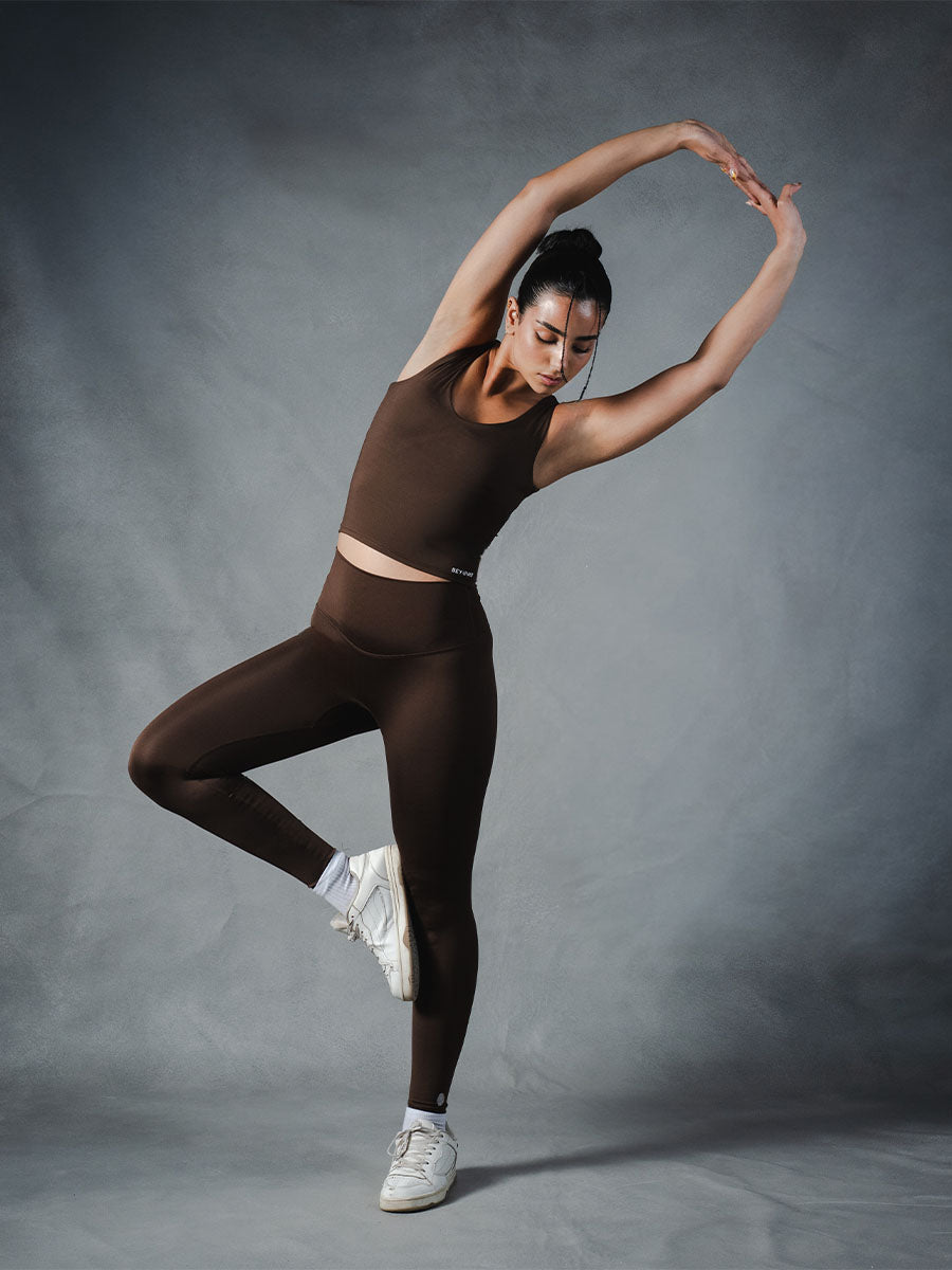Compression Sleeveless Top - Brown