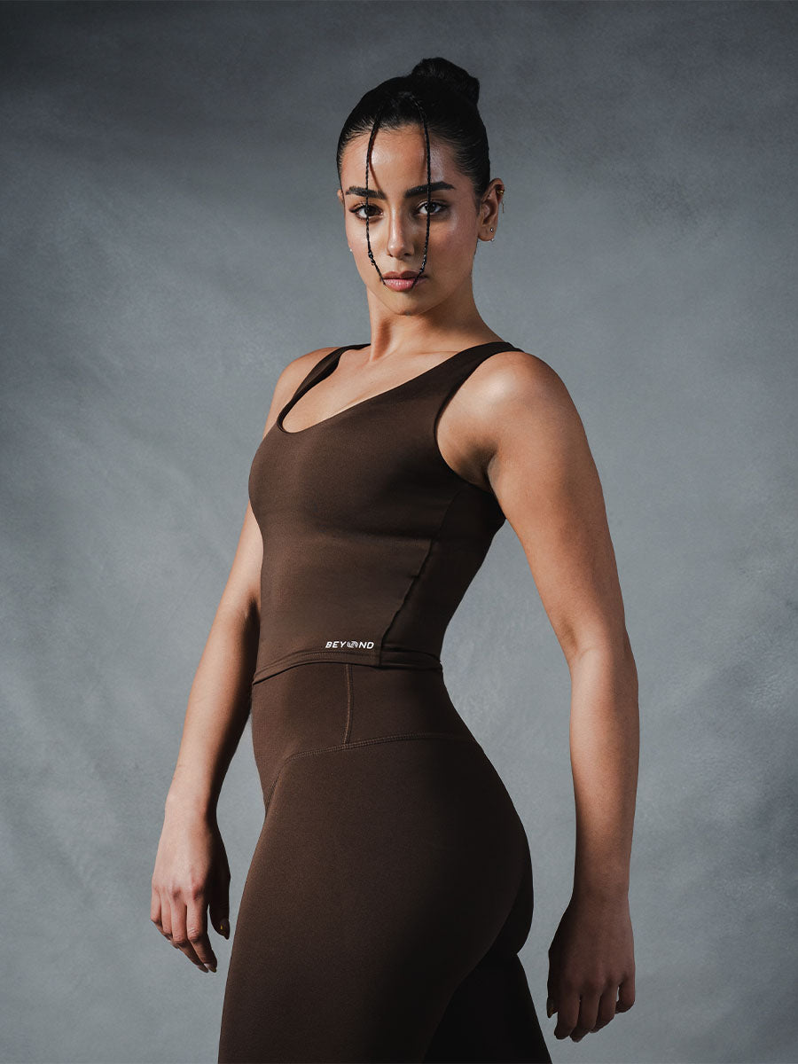 Compression Sleeveless Top - Brown