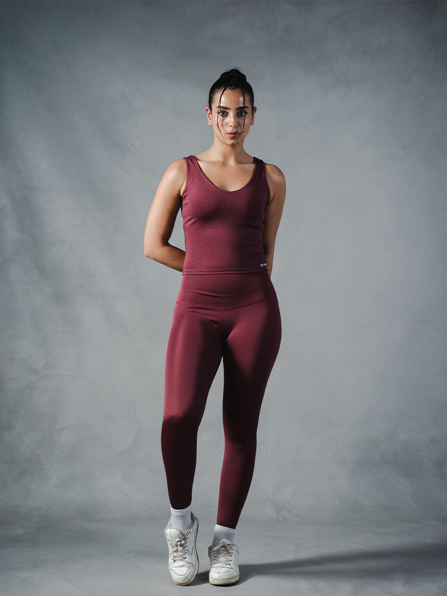 Compression Sleeveless Top - Burgundy
