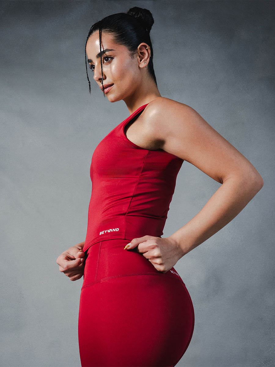 Compression Sleeveless Top - Red