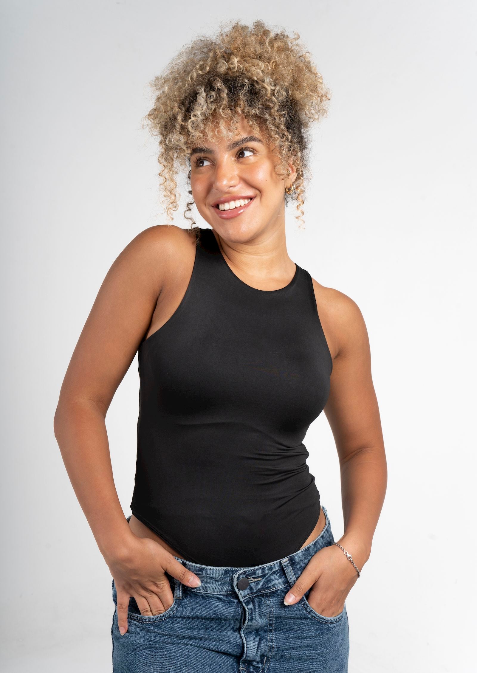 Boat Neck Sleeveless Bodysuit
