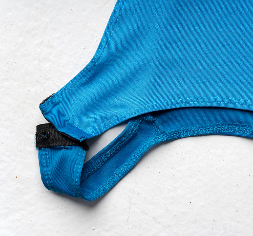 Boat Neck Sleeveless Bodysuit - Sky Blue