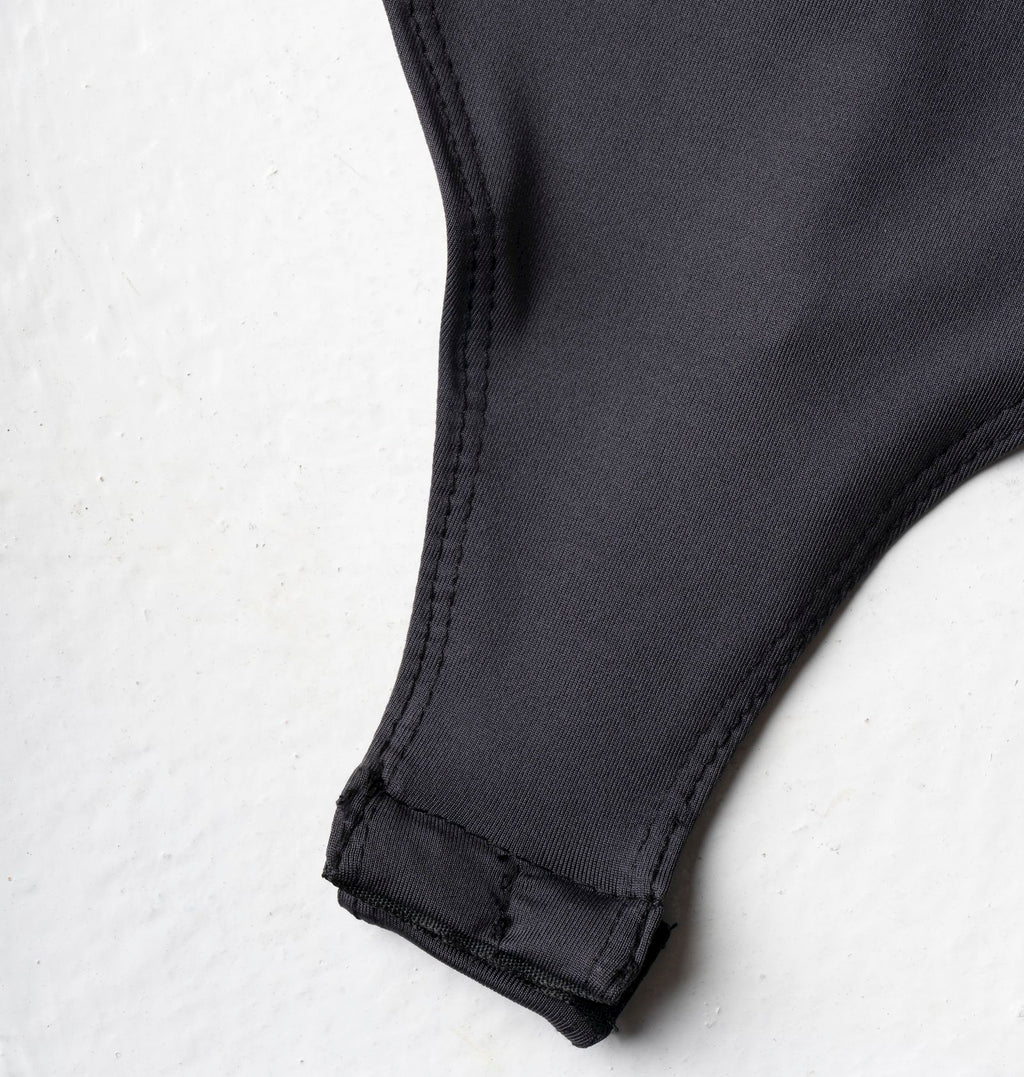 Boat Neck Sleeveless Bodysuit - Dark Grey