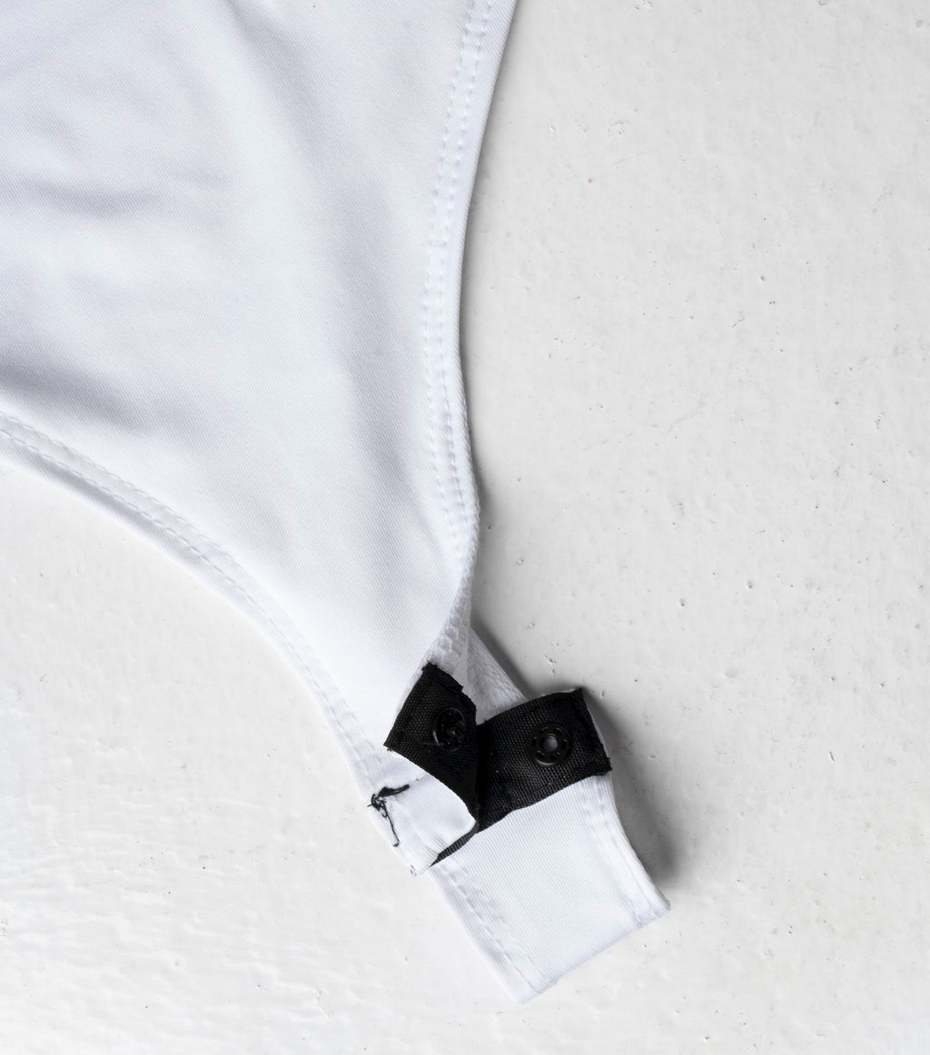 Boat Neck short sleeve Bodysuit - White