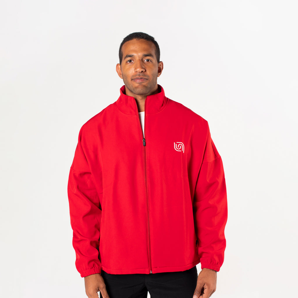 Essential Unisex Oversized Track Jacket - Red